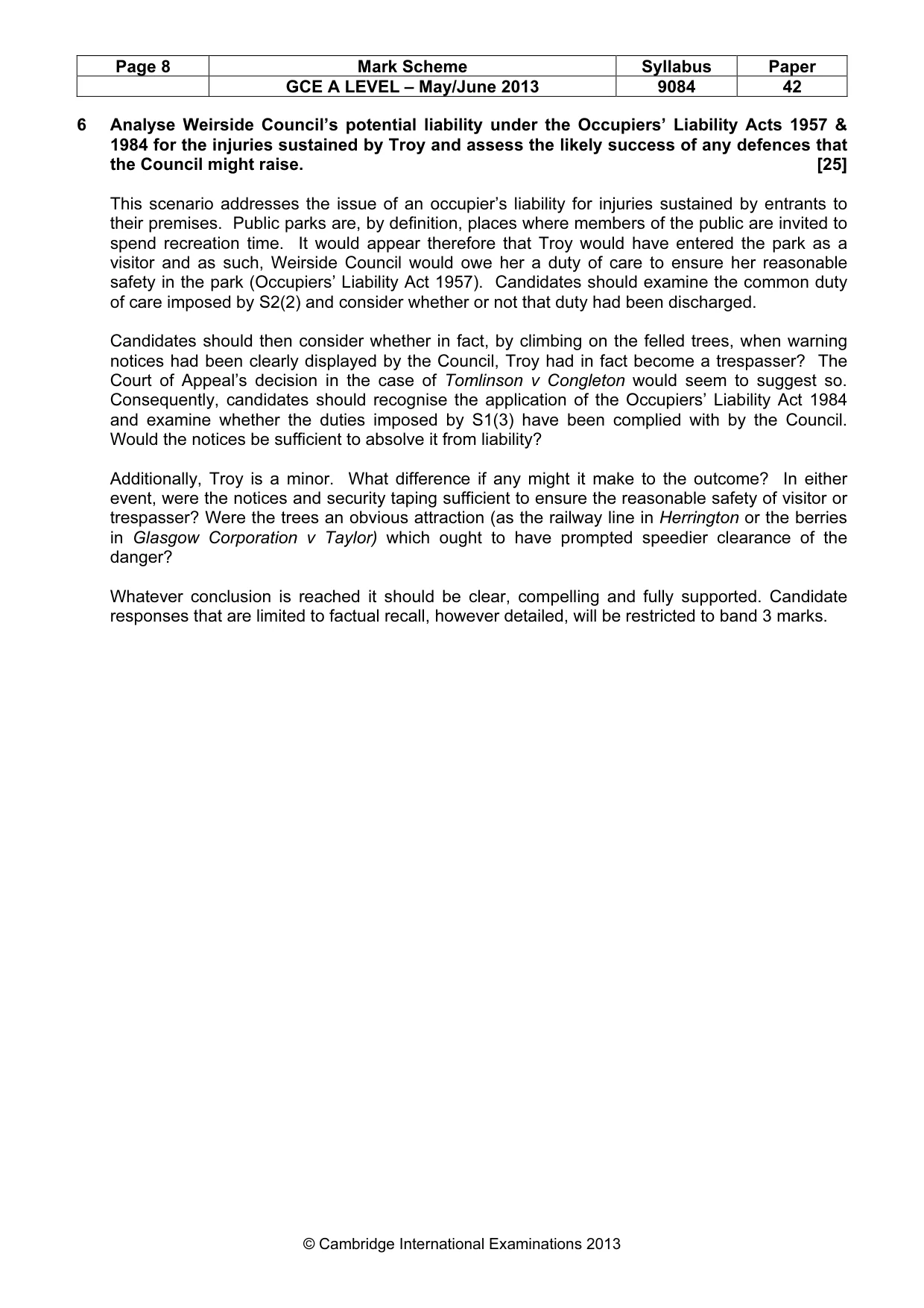 Mark scheme, page 8 of 8