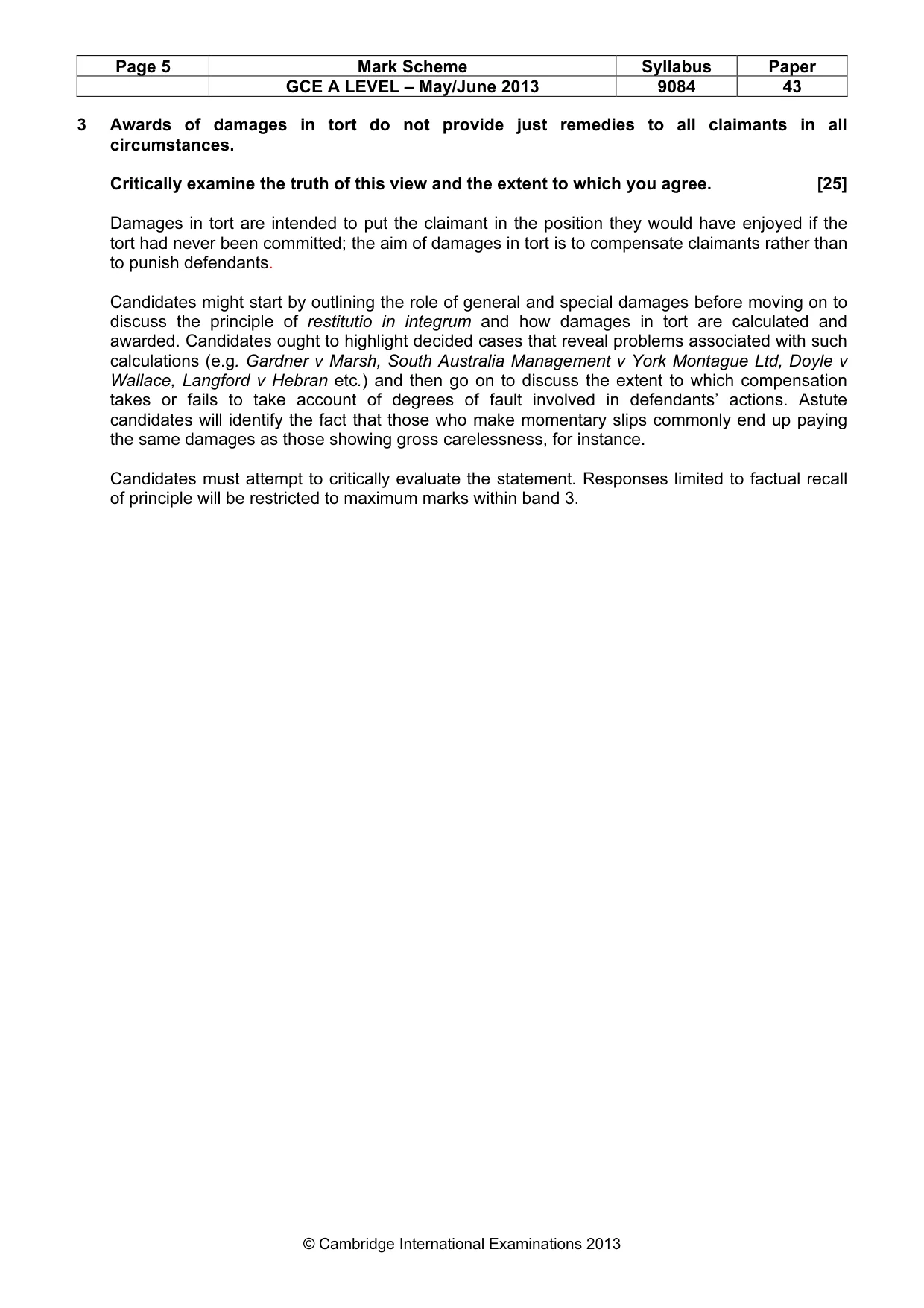 Mark scheme, page 5 of 8