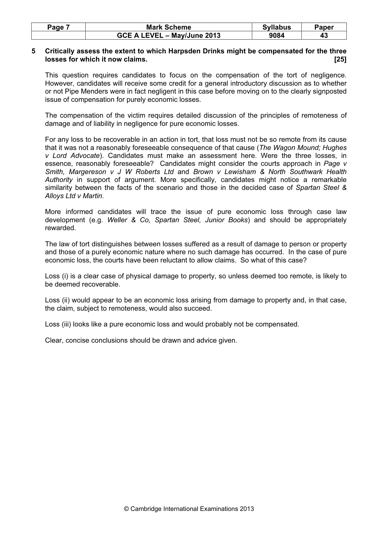 Mark scheme, page 7 of 8