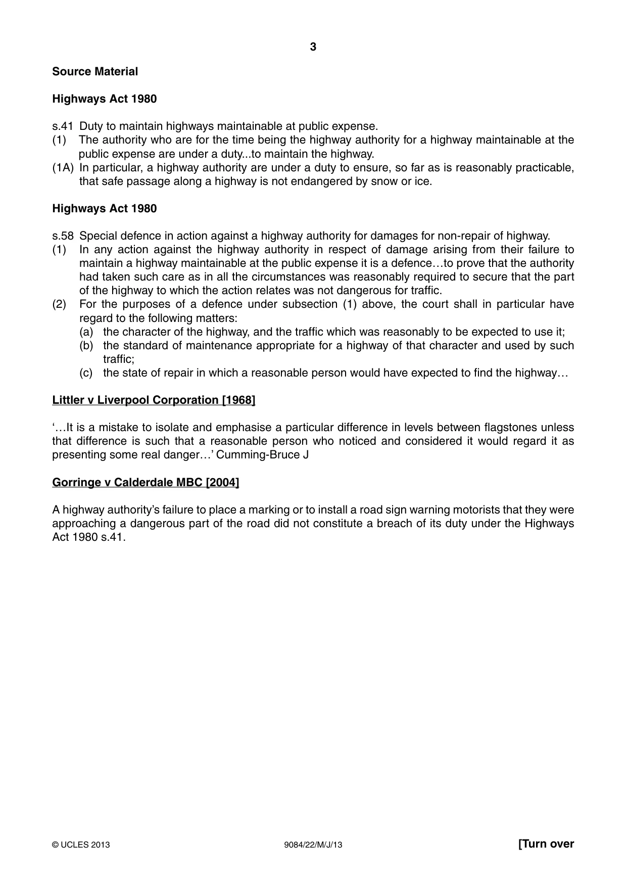 Cambridge A Level Law 9084 2013 May/June Paper 2 · Variant 2 question paper, page 3 of 4