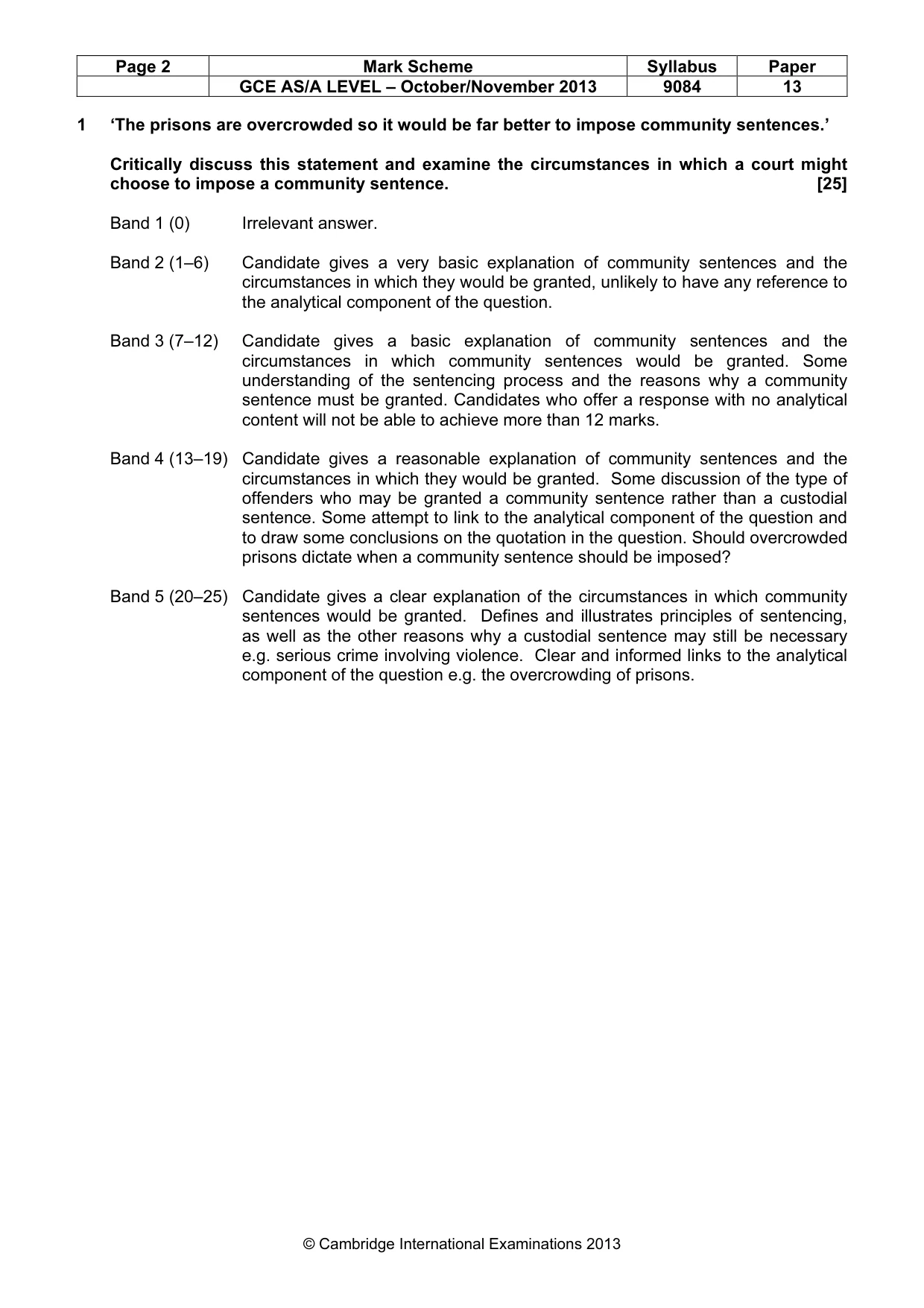 Mark scheme, page 2 of 7