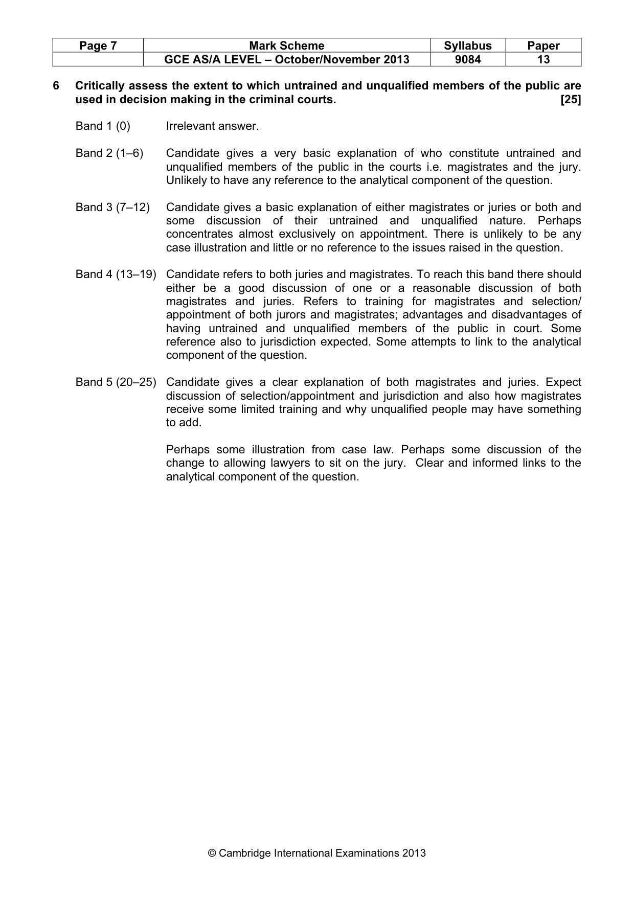 Mark scheme, page 7 of 7