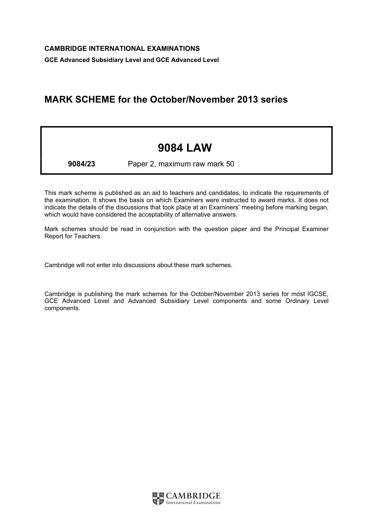 Mark scheme, page 1 of 6