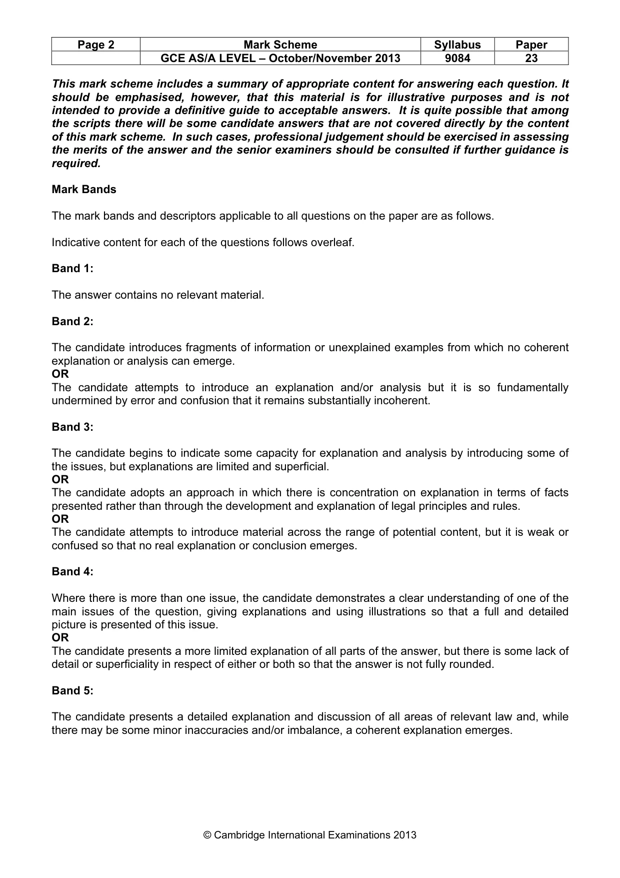 Mark scheme, page 2 of 6