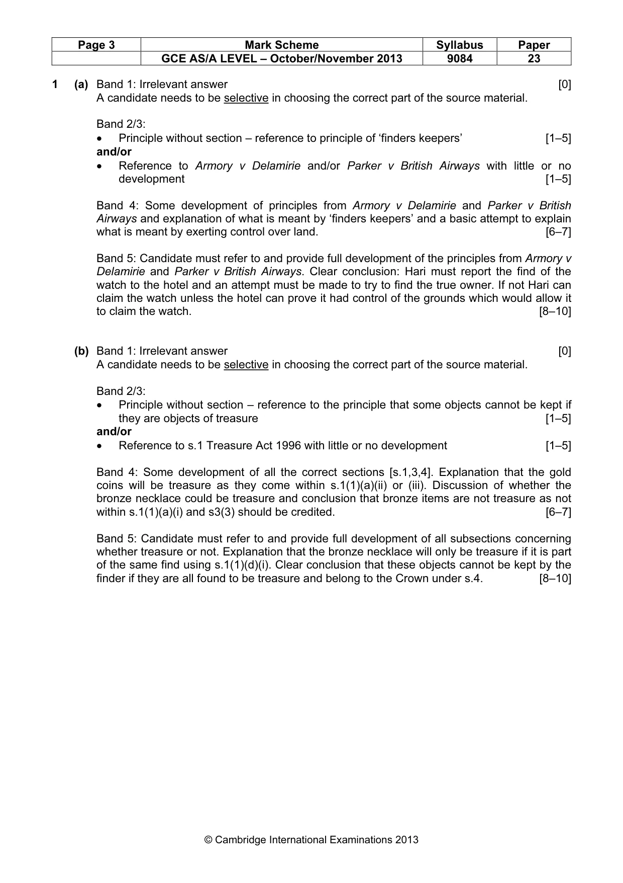Mark scheme, page 3 of 6