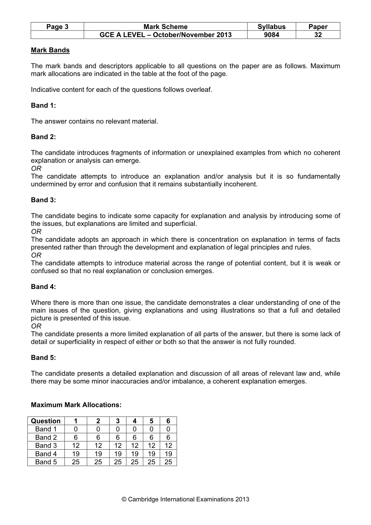 Mark scheme, page 3 of 9
