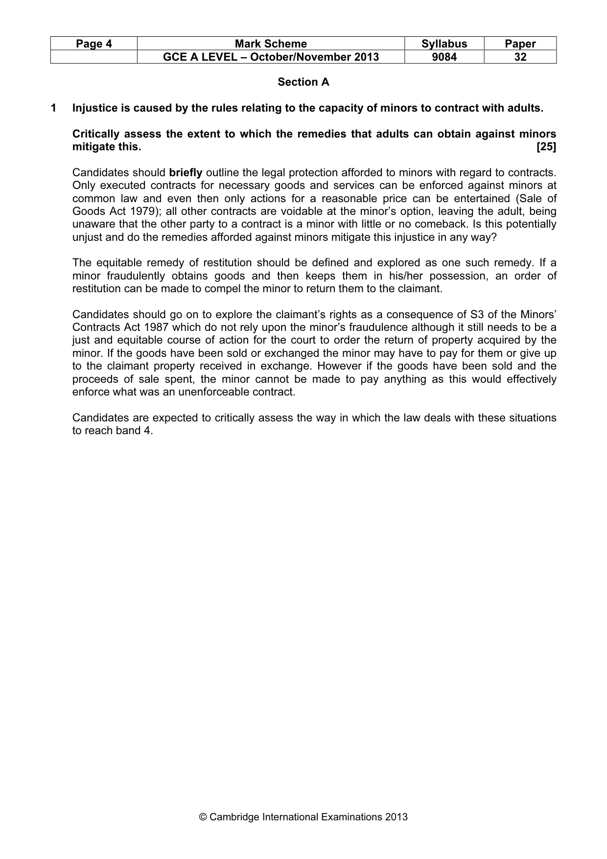 Mark scheme, page 4 of 9