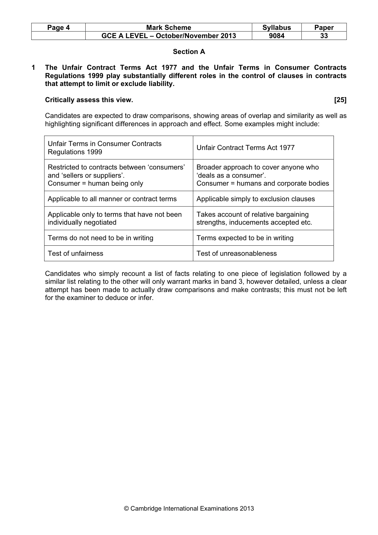 Mark scheme, page 4 of 9