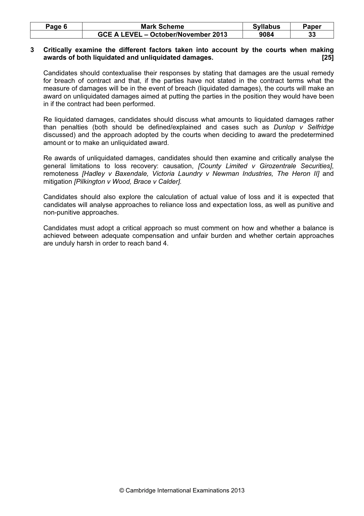 Mark scheme, page 6 of 9