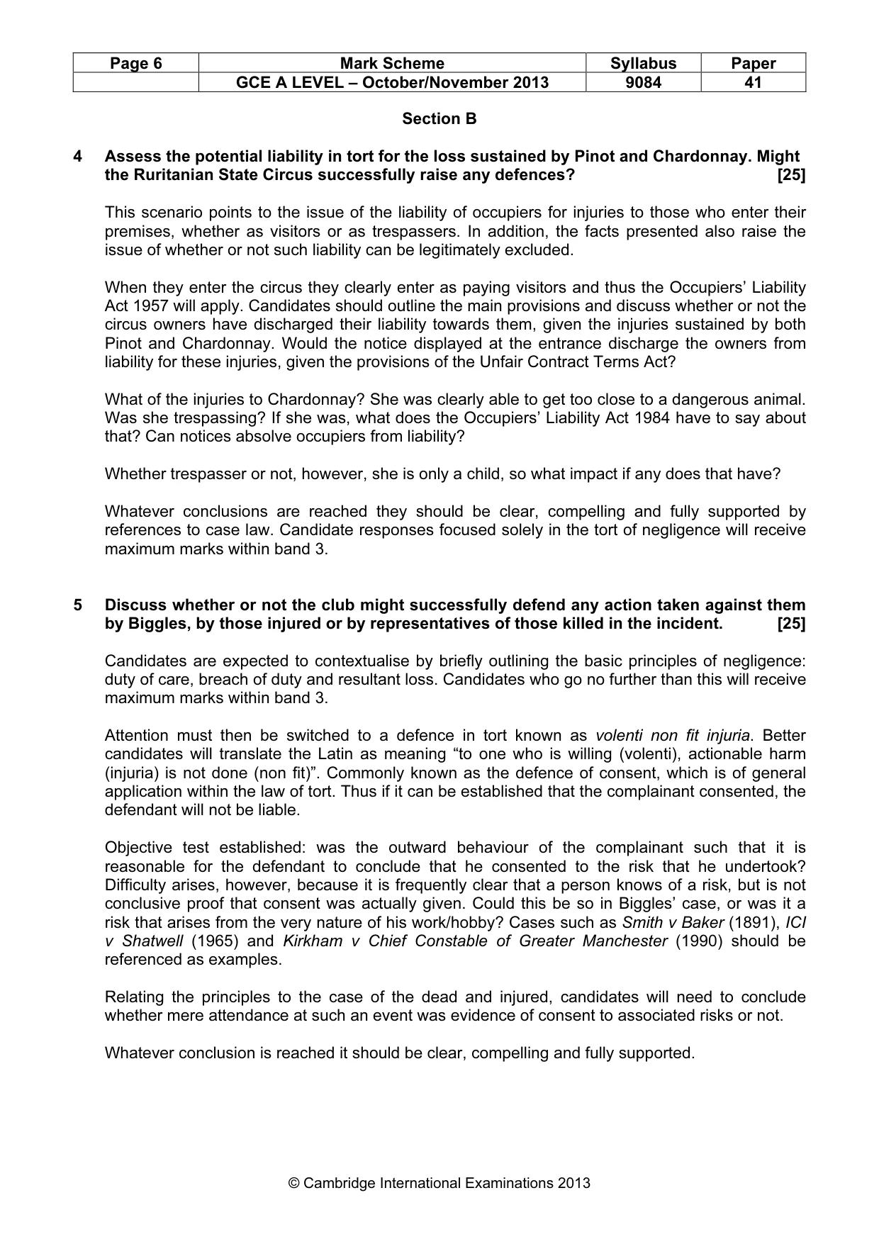 Mark scheme, page 6 of 7