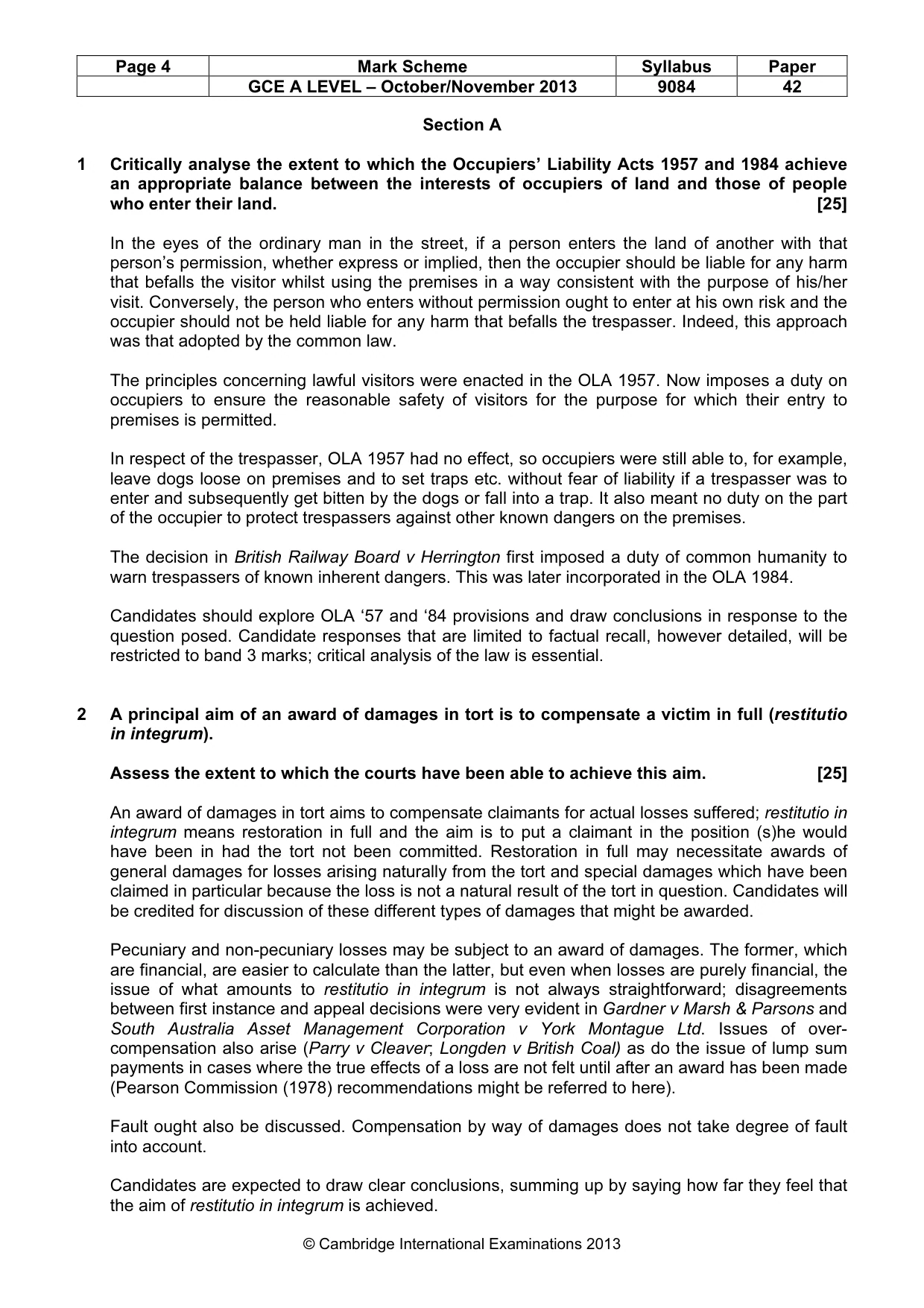 Mark scheme, page 4 of 8
