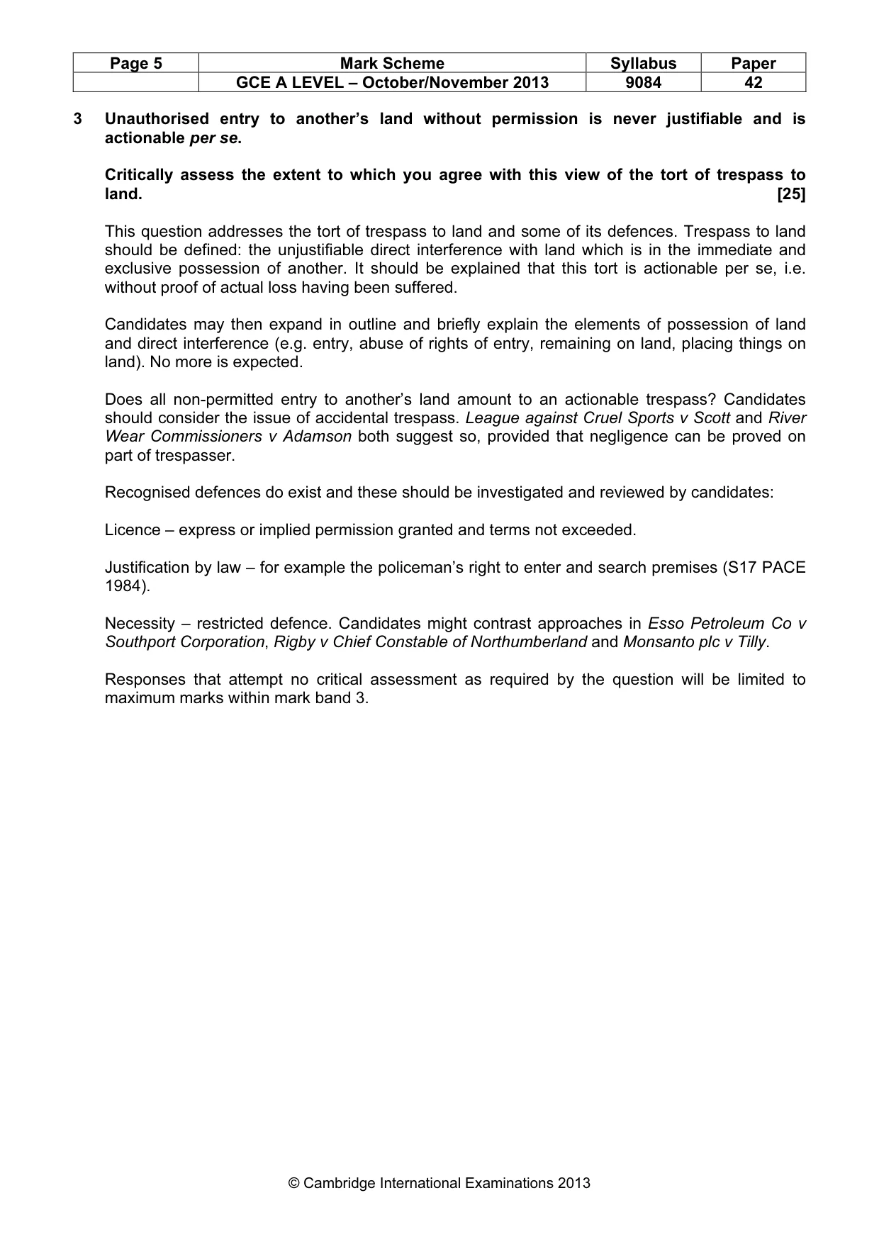 Mark scheme, page 5 of 8