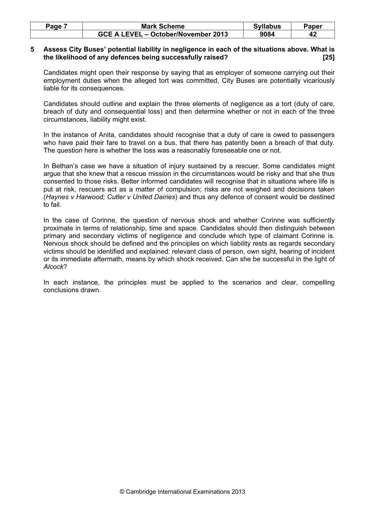 Mark scheme, page 7 of 8