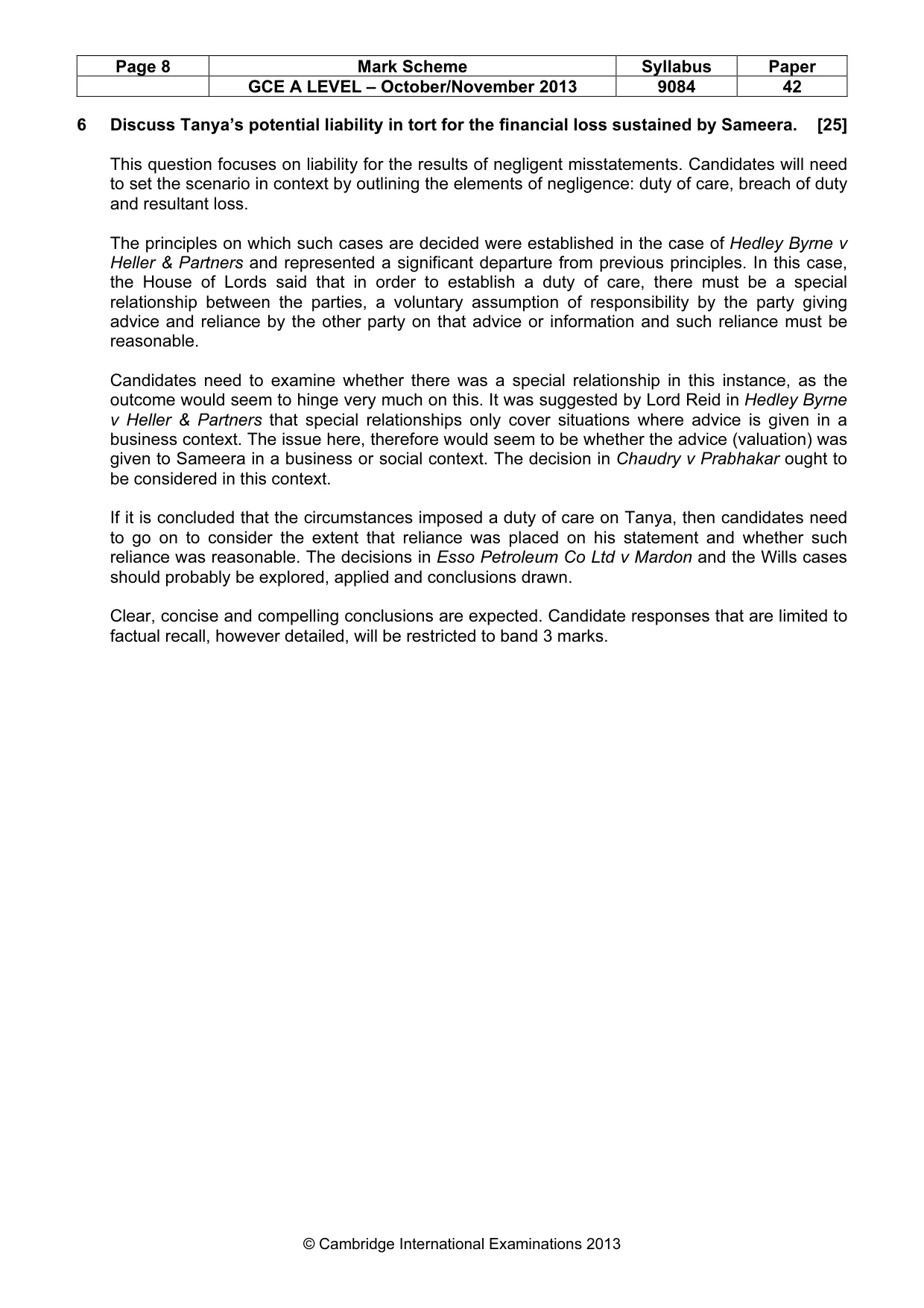 Mark scheme, page 8 of 8