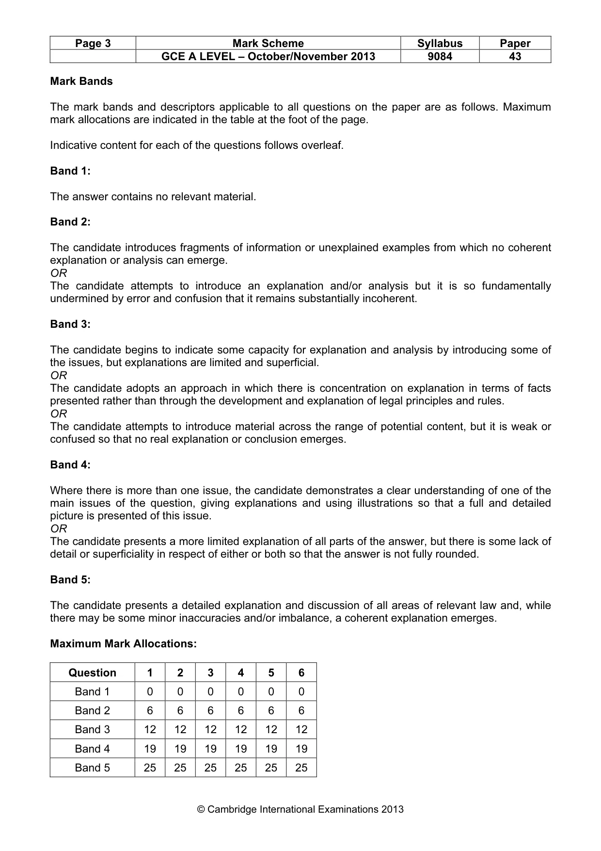 Mark scheme, page 3 of 7