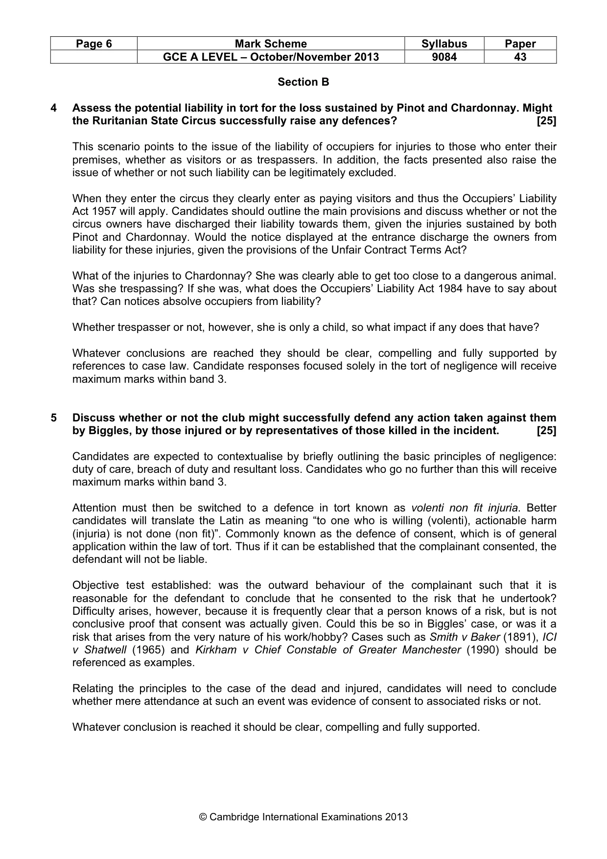Mark scheme, page 6 of 7