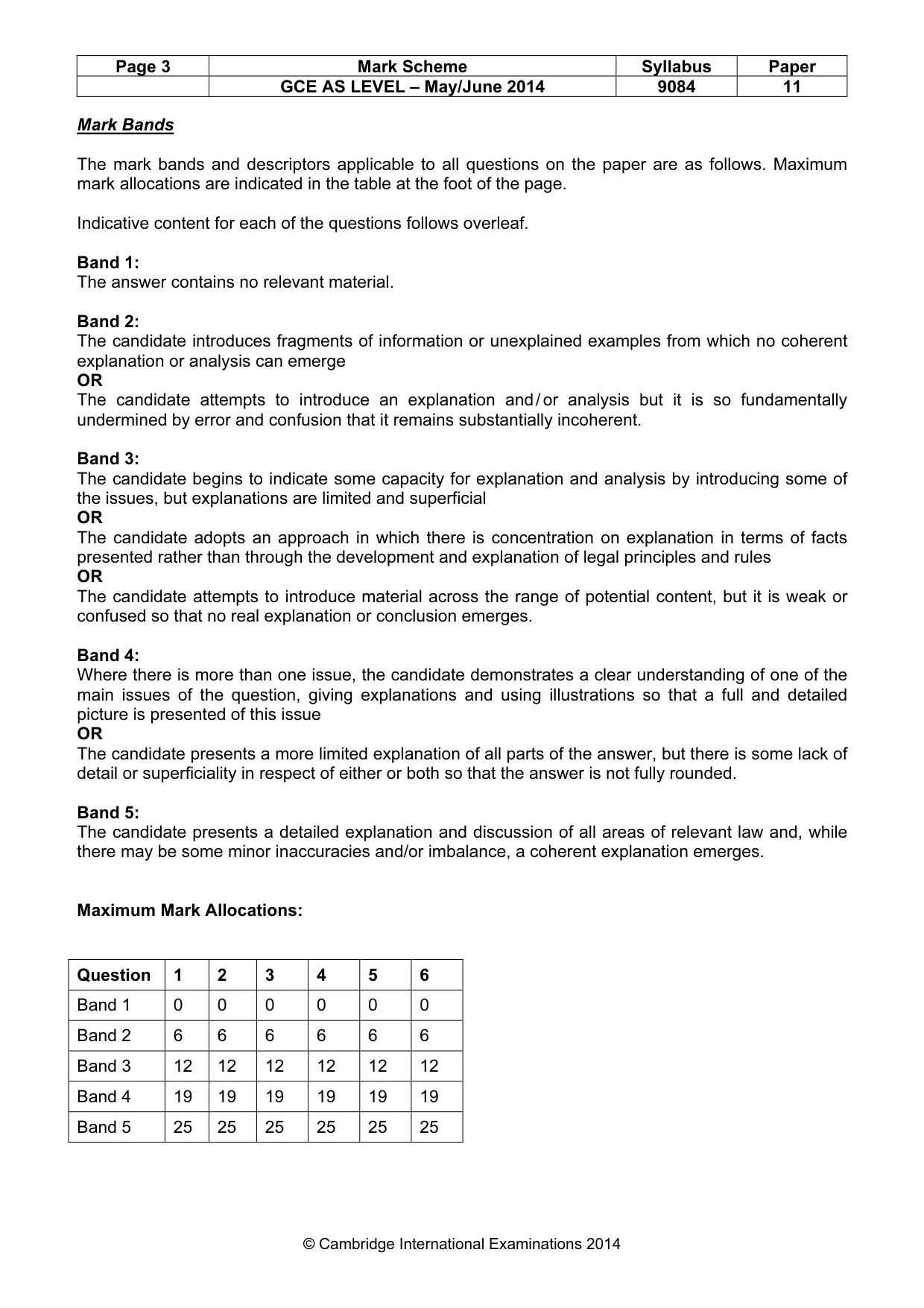 Mark scheme, page 3 of 9