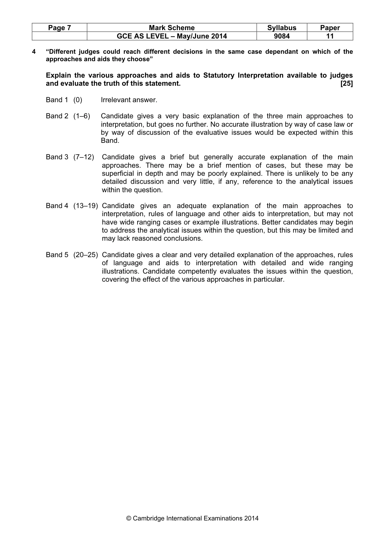Mark scheme, page 7 of 9