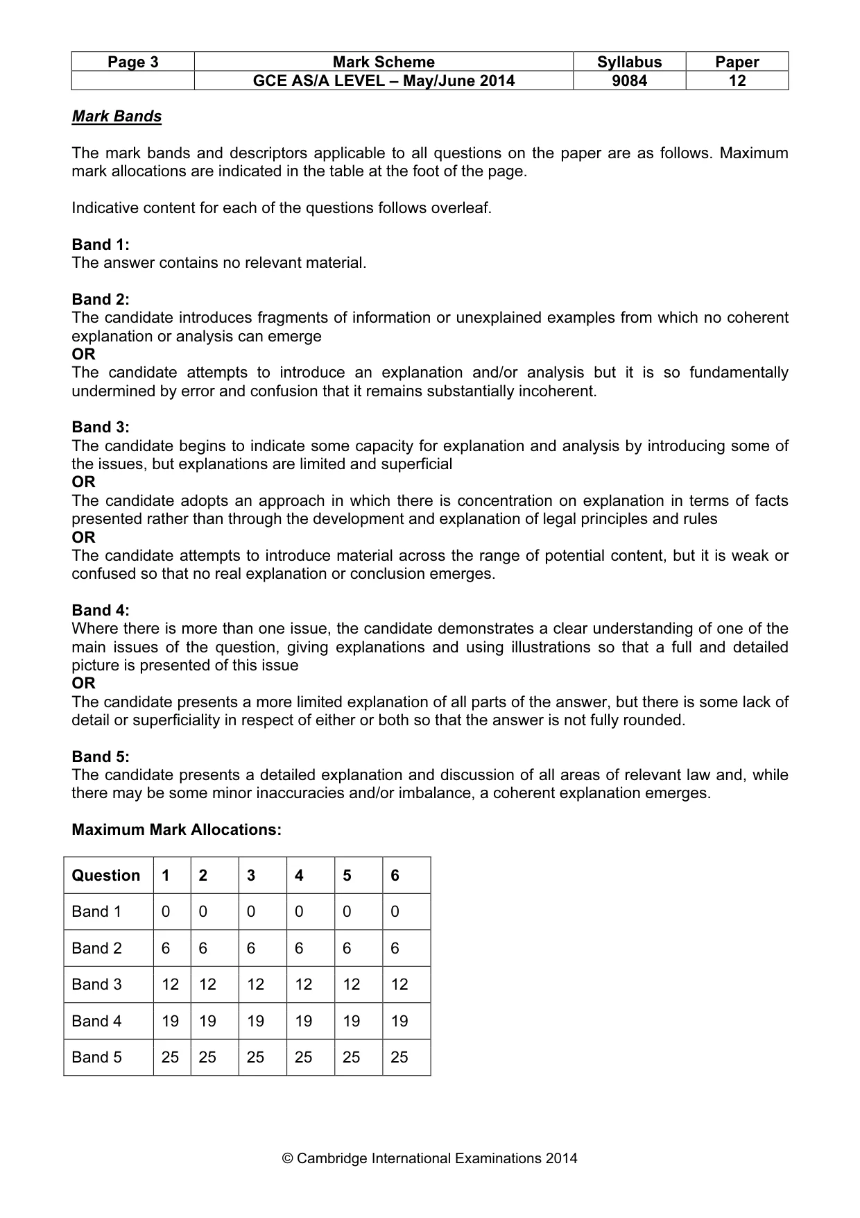 Mark scheme, page 3 of 7