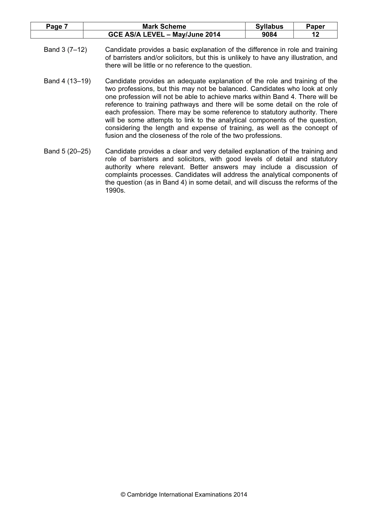 Mark scheme, page 7 of 7