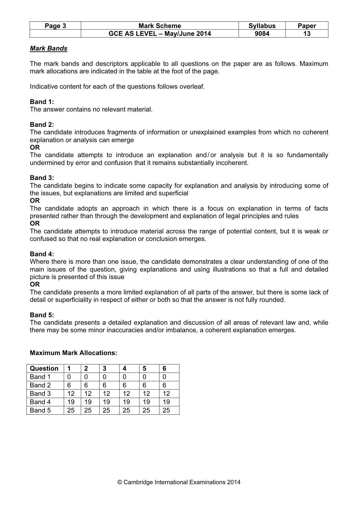 Mark scheme, page 3 of 9