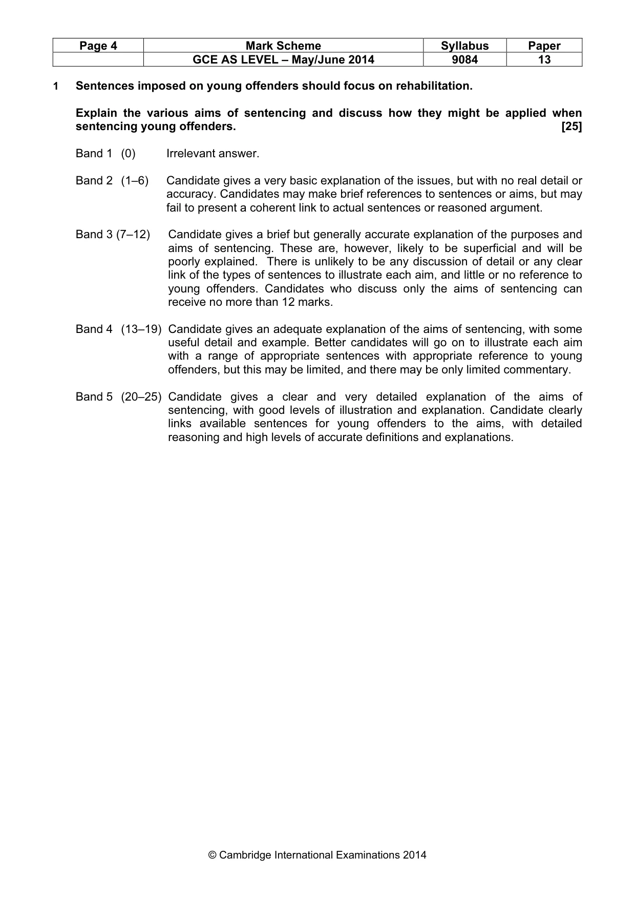 Mark scheme, page 4 of 9