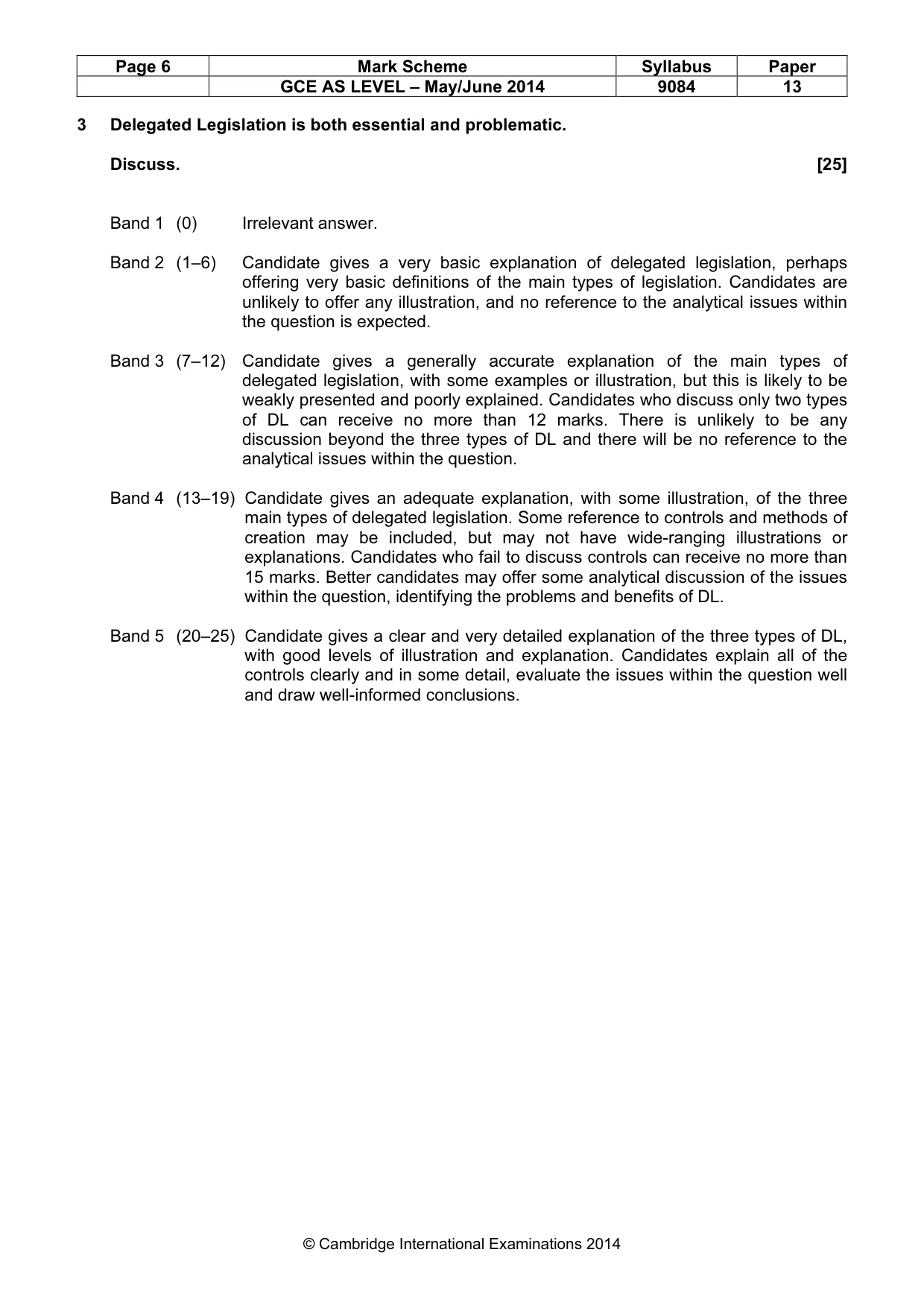 Mark scheme, page 6 of 9