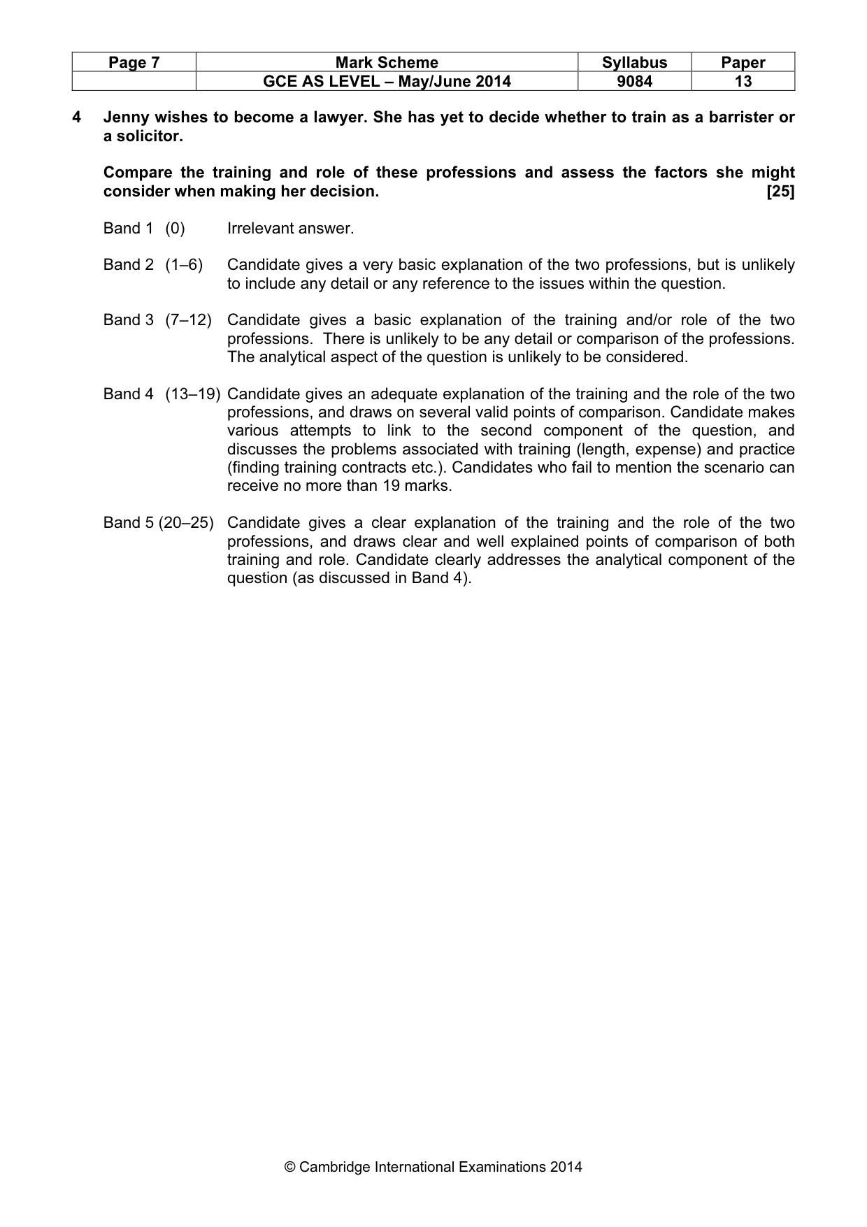 Mark scheme, page 7 of 9