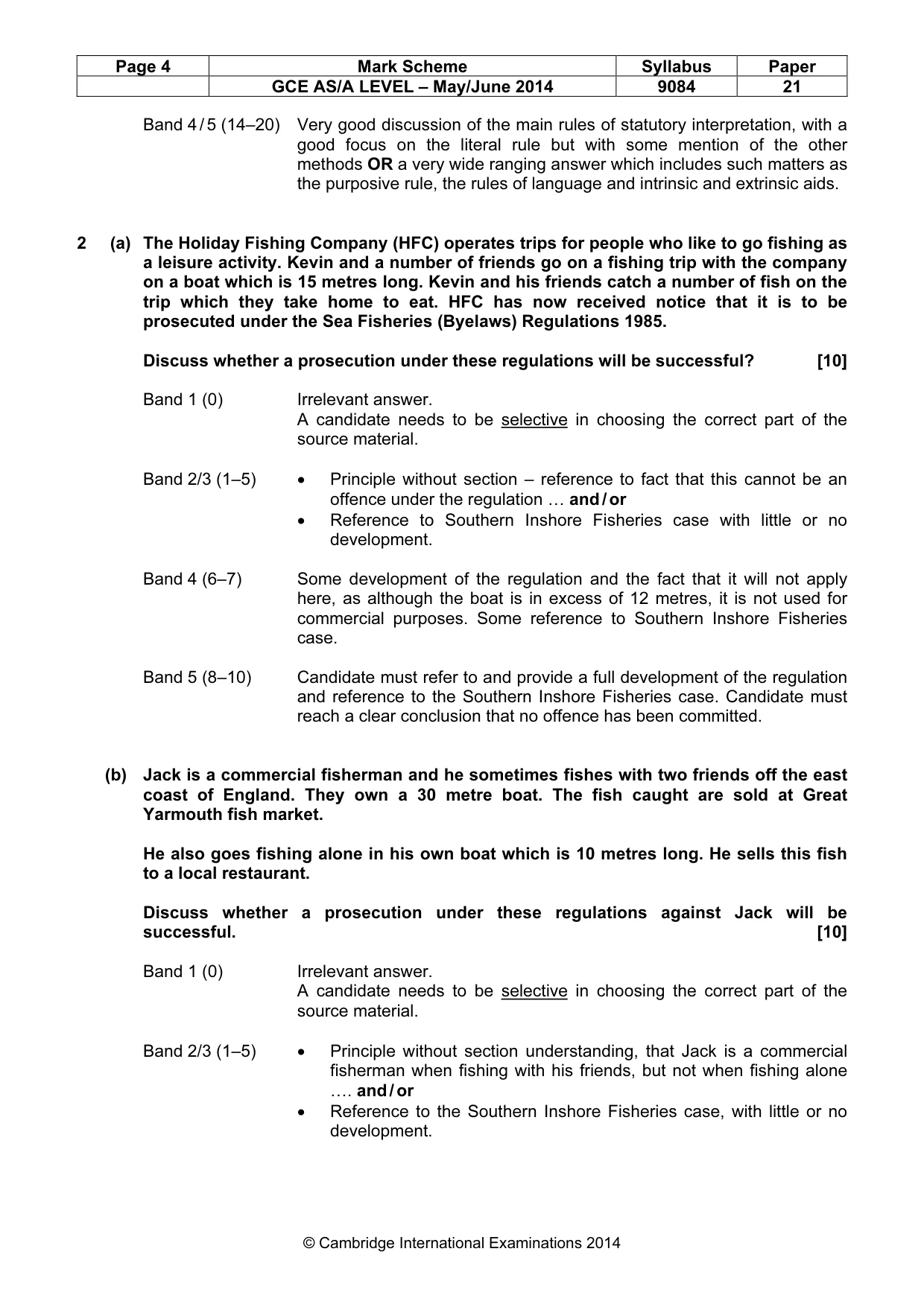 Mark scheme, page 4 of 6