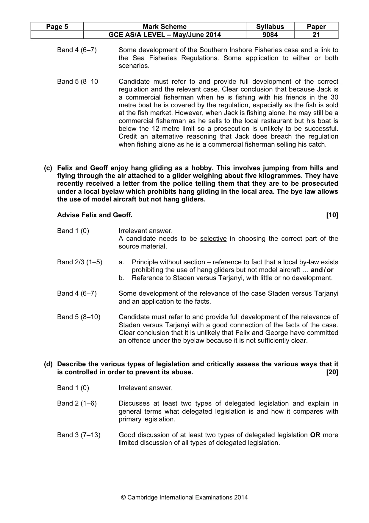Mark scheme, page 5 of 6