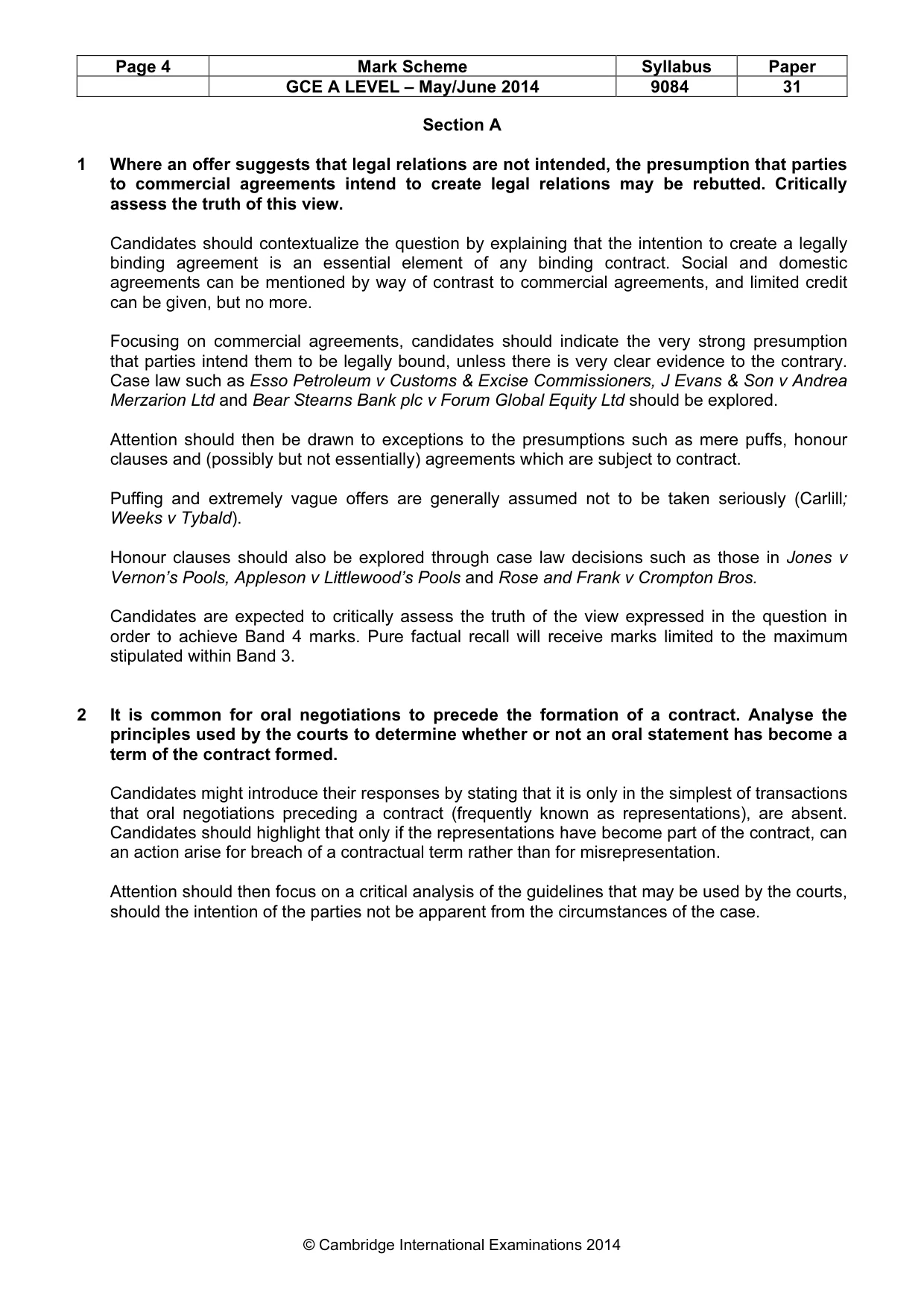 Mark scheme, page 4 of 9