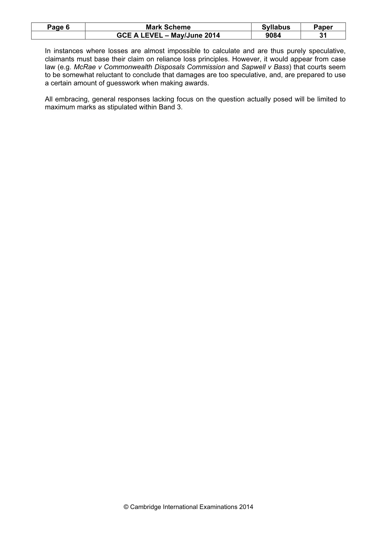 Mark scheme, page 6 of 9