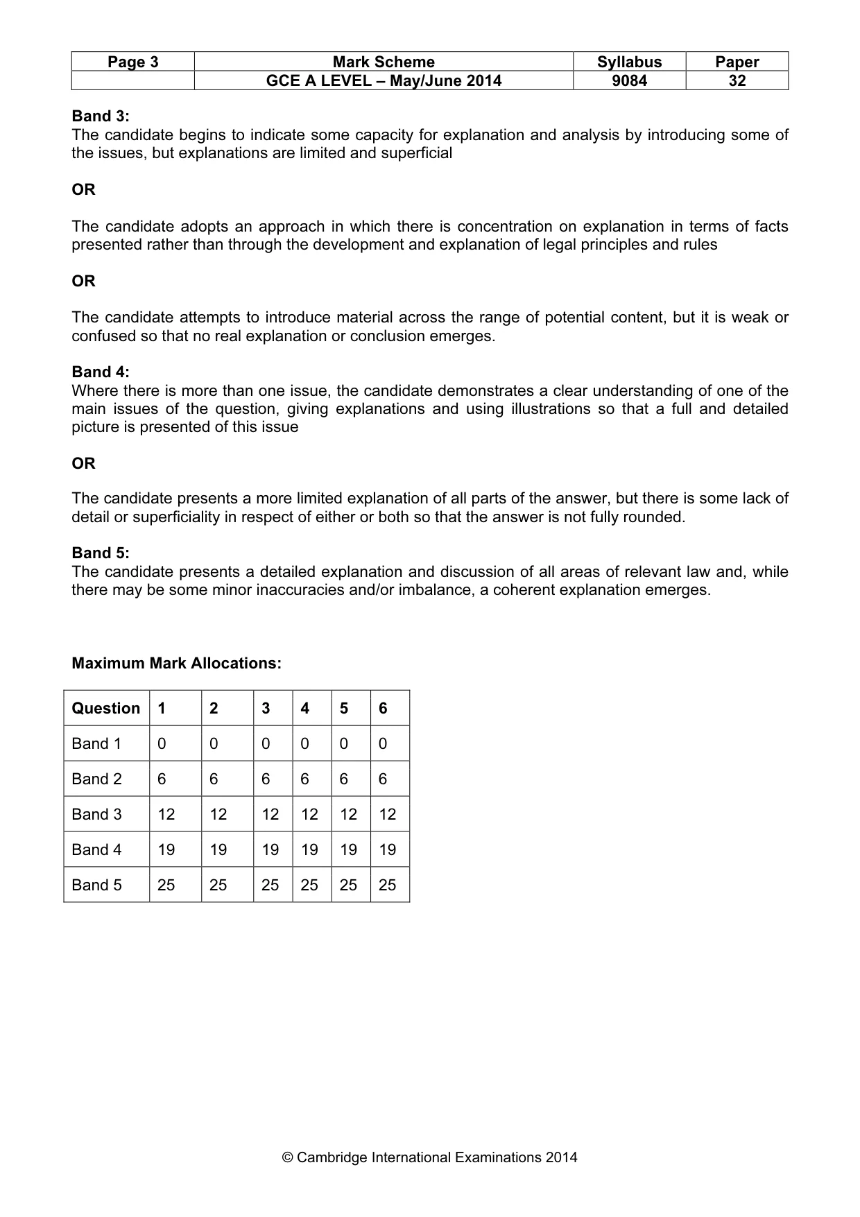 Mark scheme, page 3 of 7