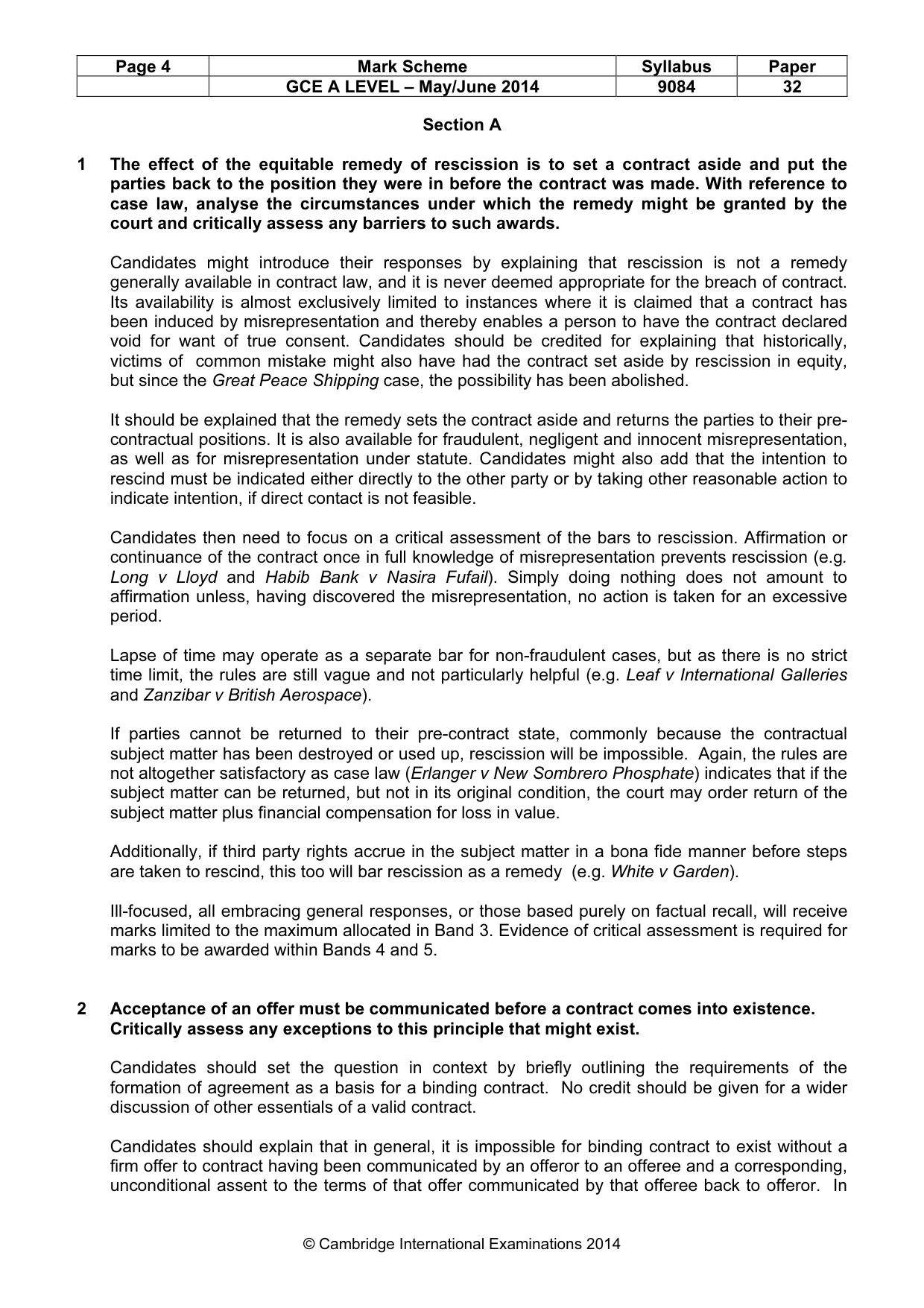 Mark scheme, page 4 of 7