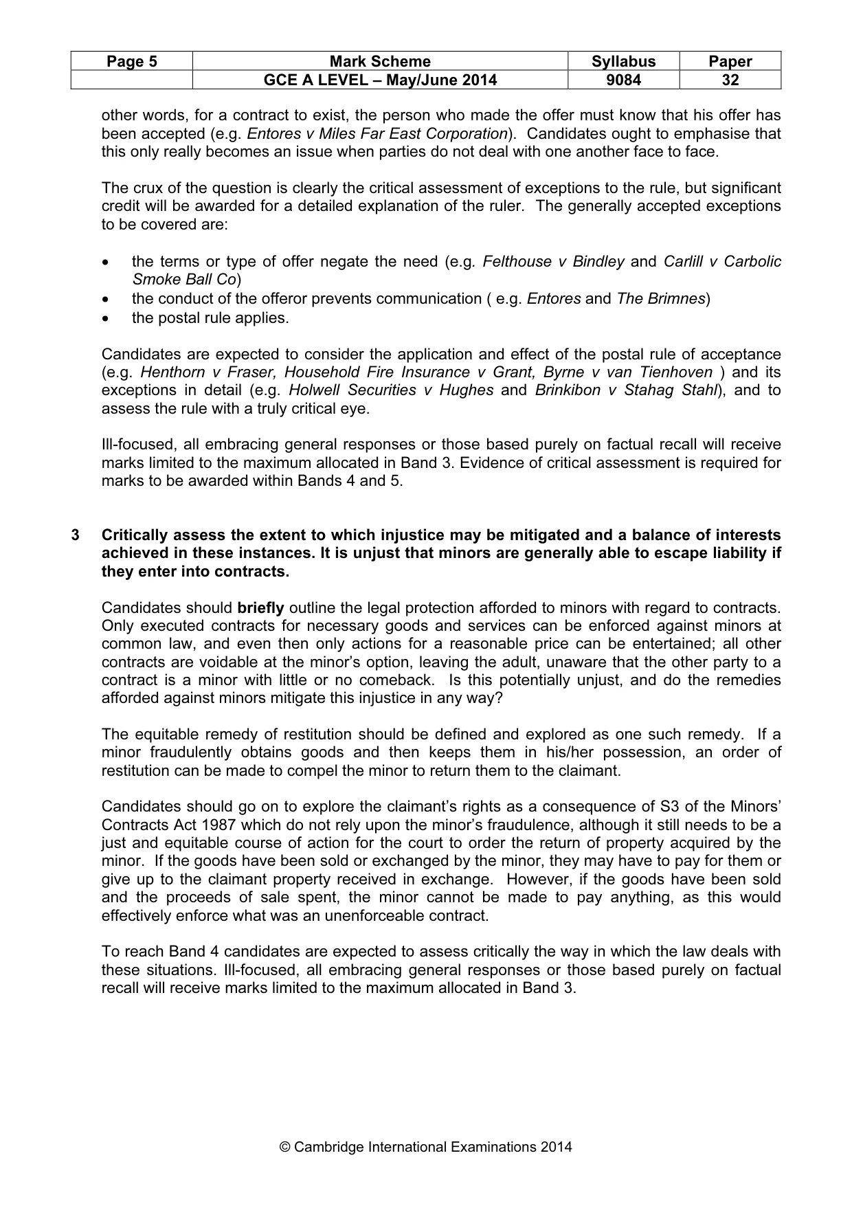 Mark scheme, page 5 of 7