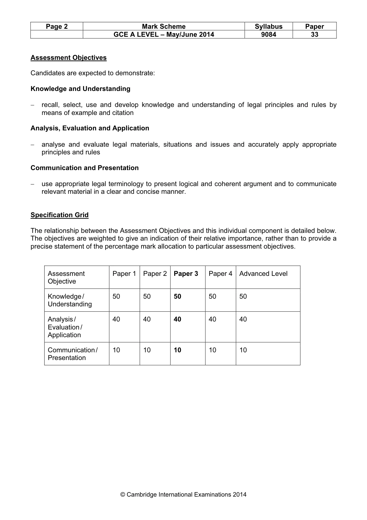 Mark scheme, page 2 of 7