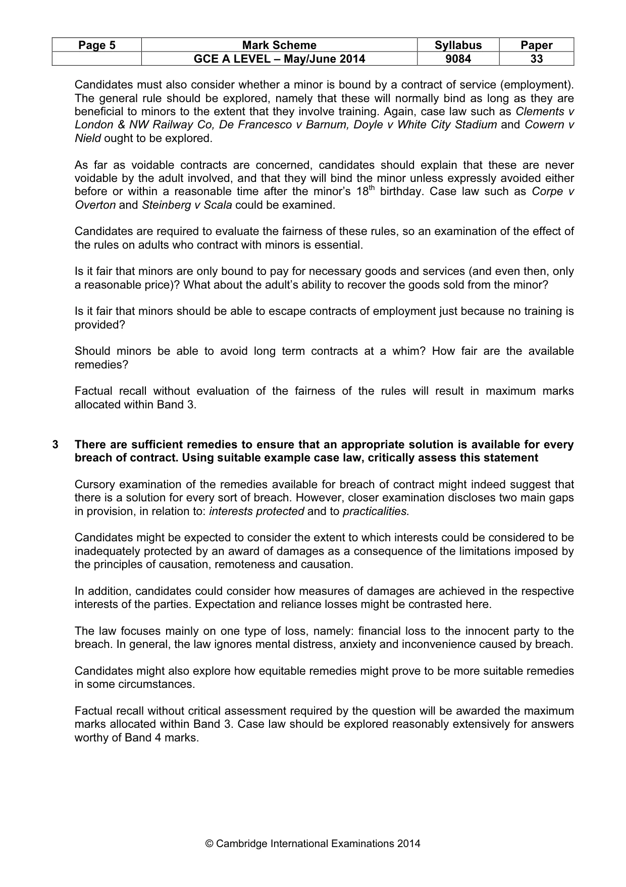 Mark scheme, page 5 of 7