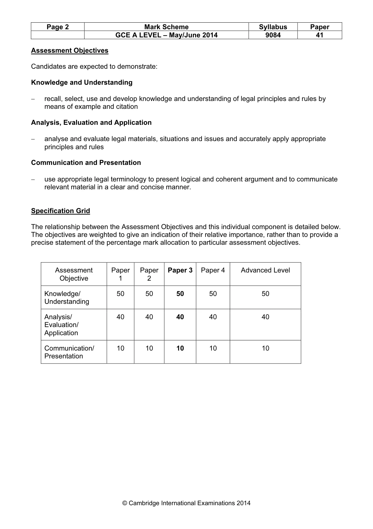 Mark scheme, page 2 of 7