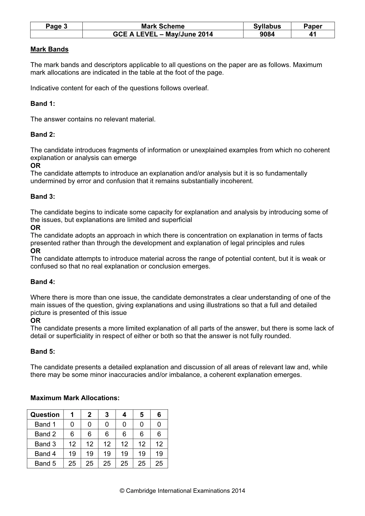 Mark scheme, page 3 of 7