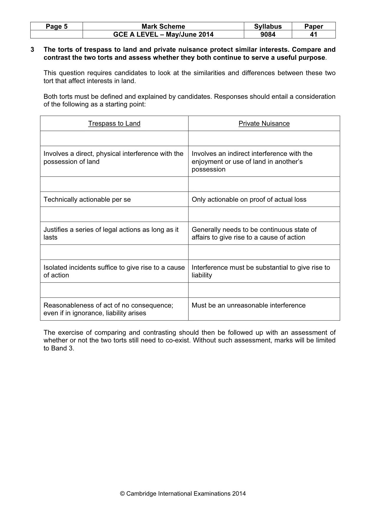 Mark scheme, page 5 of 7