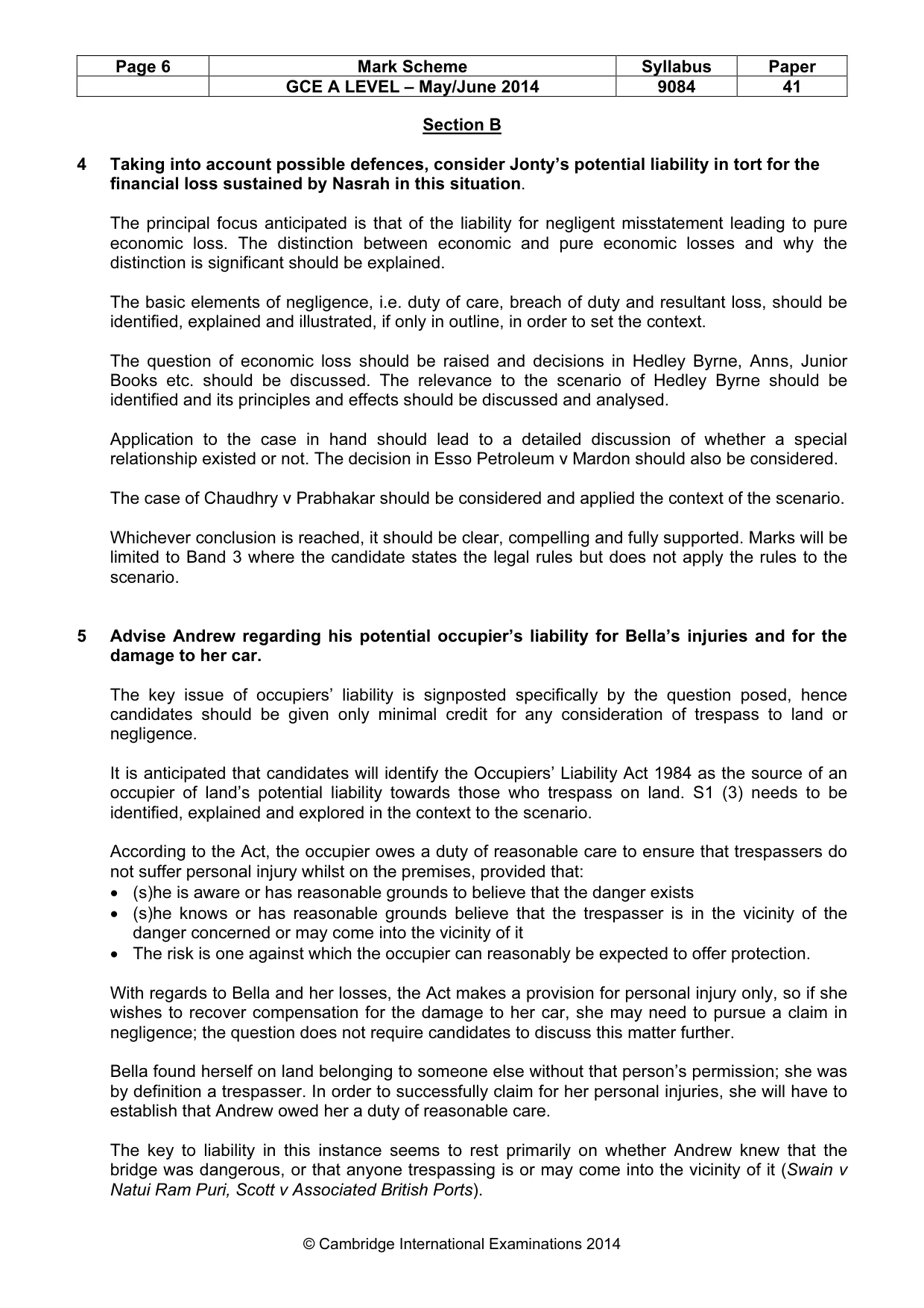 Mark scheme, page 6 of 7