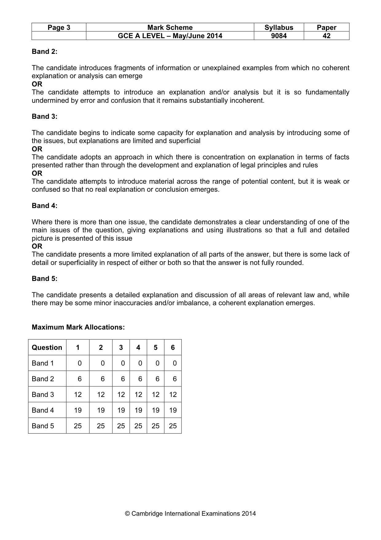 Mark scheme, page 3 of 8