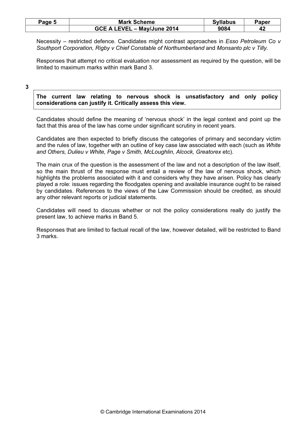 Mark scheme, page 5 of 8