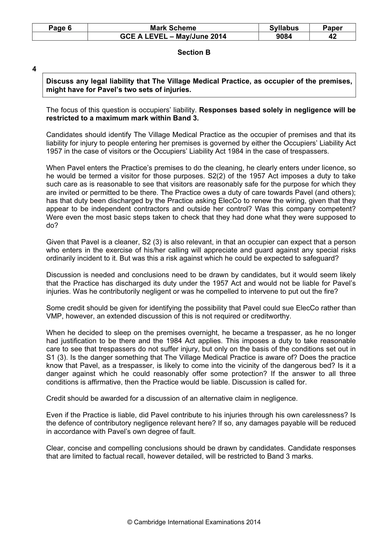 Mark scheme, page 6 of 8