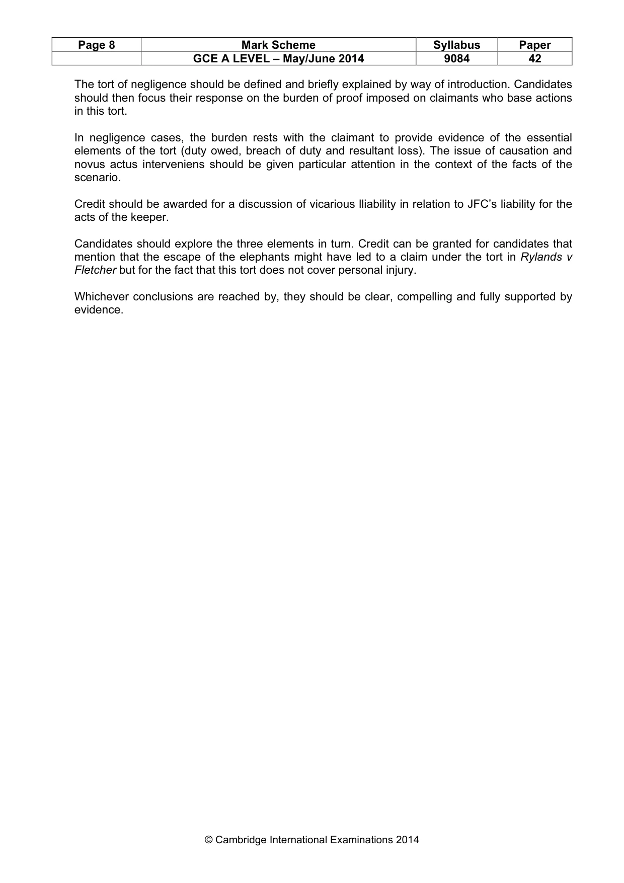 Mark scheme, page 8 of 8