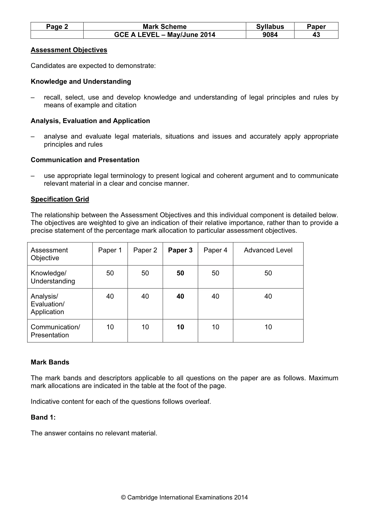 Mark scheme, page 2 of 8