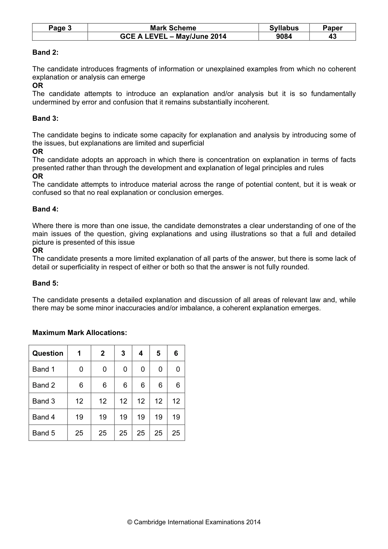Mark scheme, page 3 of 8