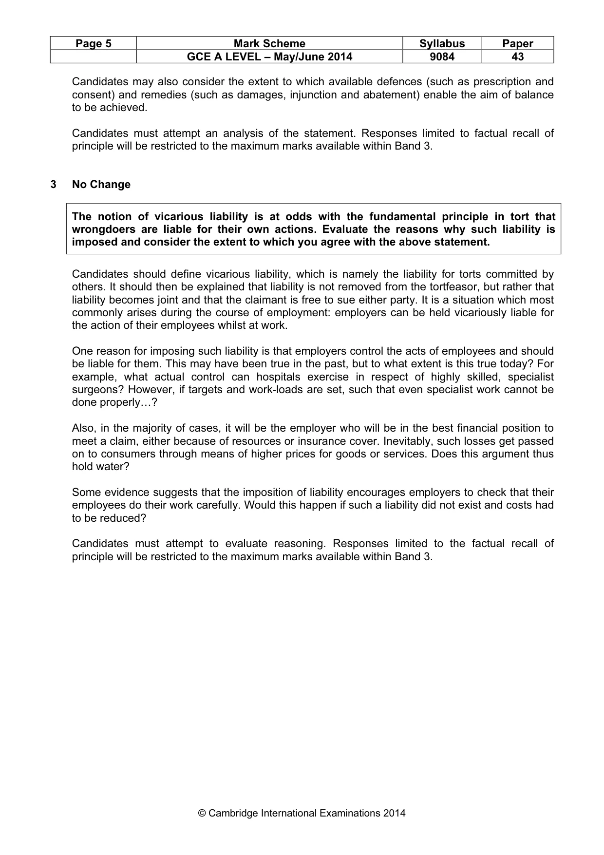 Mark scheme, page 5 of 8