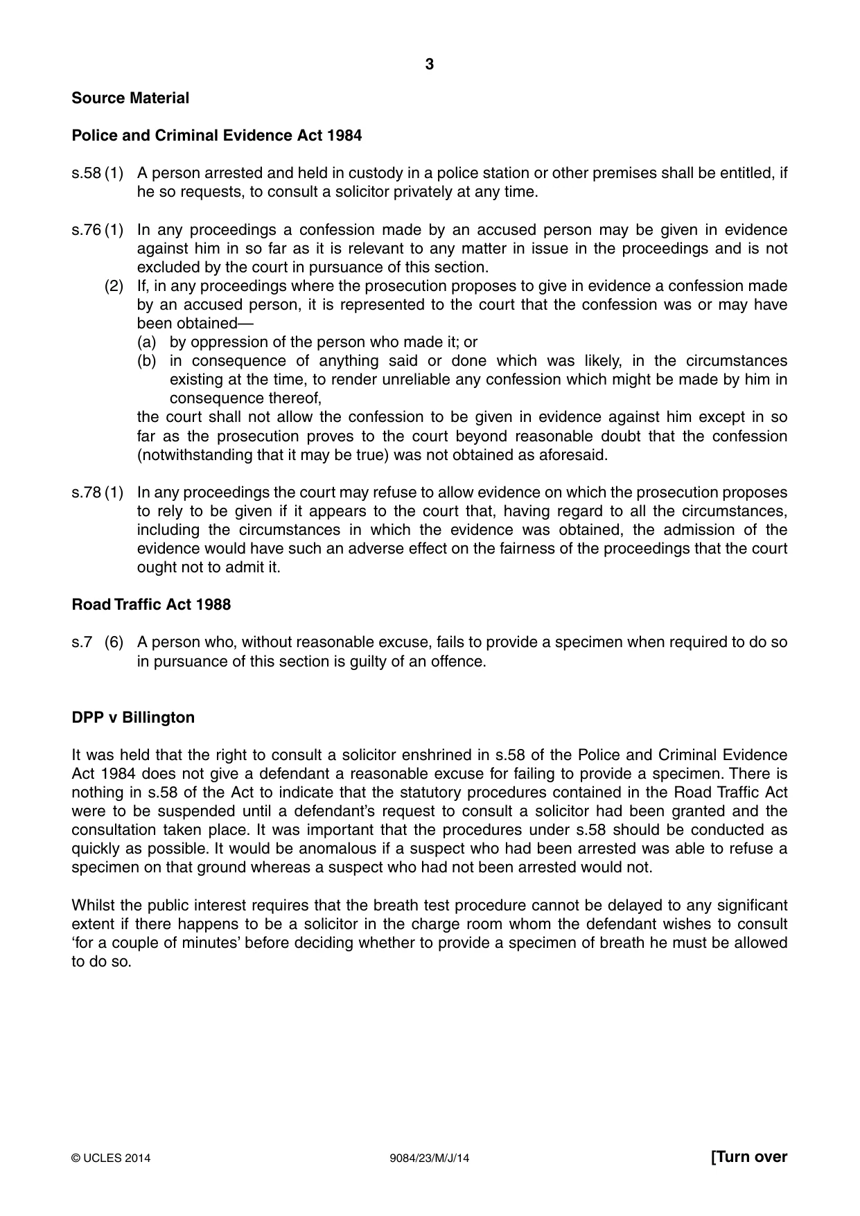 Cambridge A Level Law 9084 2014 May/June Paper 2 · Variant 3 question paper, page 3 of 8
