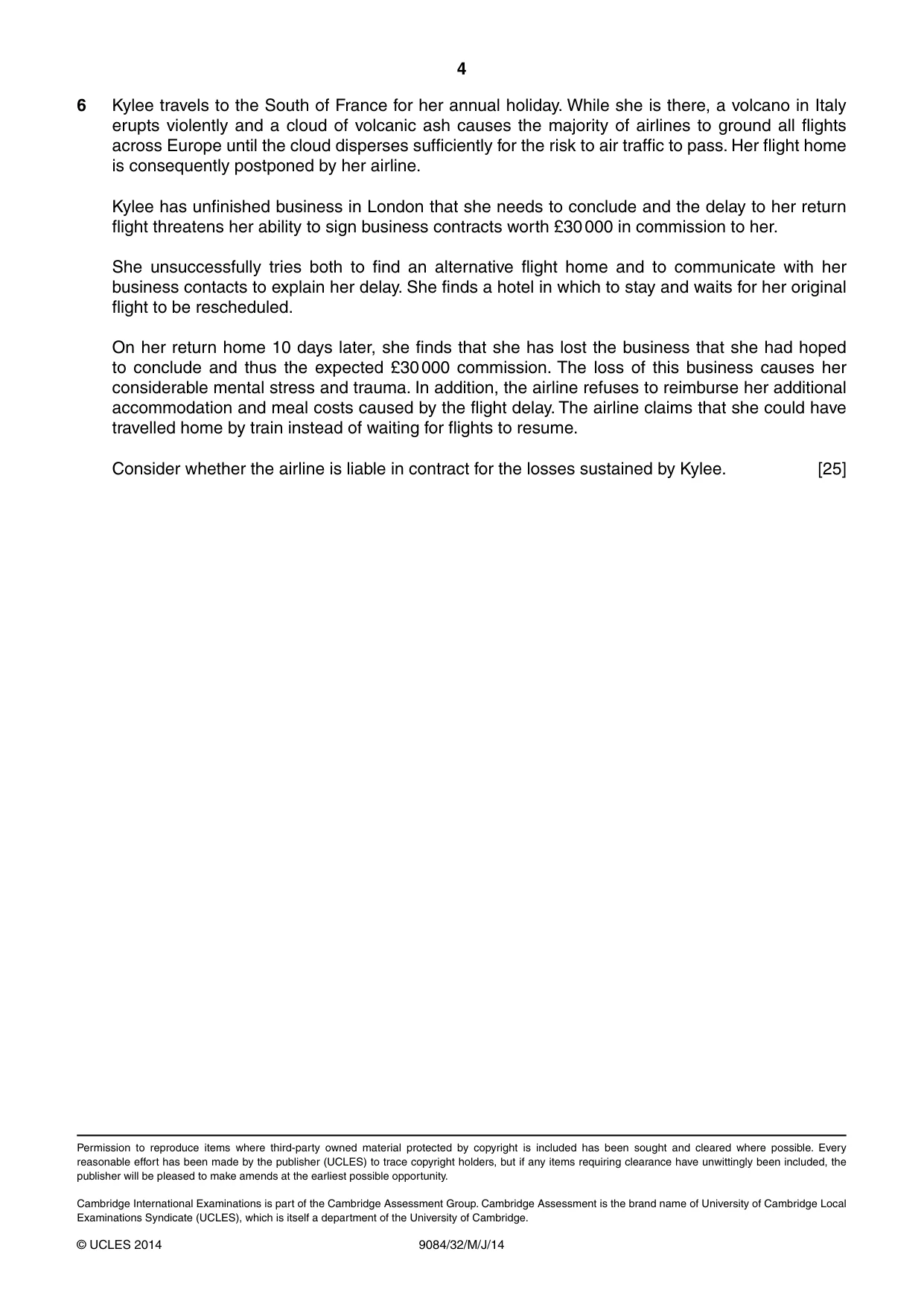 Cambridge A Level Law 9084 2014 May/June Paper 3 · Variant 2 question paper, page 4 of 4